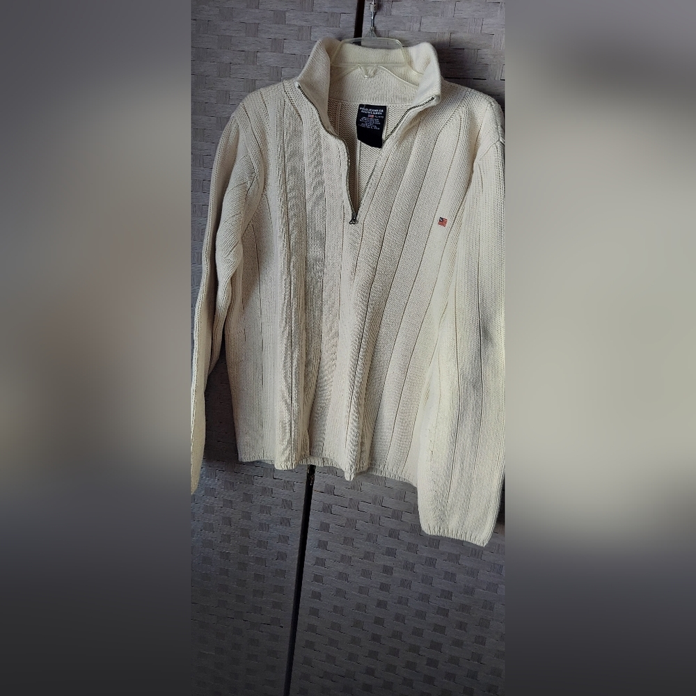 Polo Jeans Ralph Lauren 1/4 zip ribbed knit pullover Men's XLG